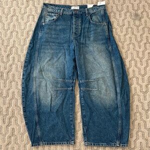 NWT Free People Good Luck mid-rise barrel jeans